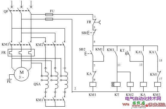 电动机自耦降压启动自动控制电路图及常见故障  第1张