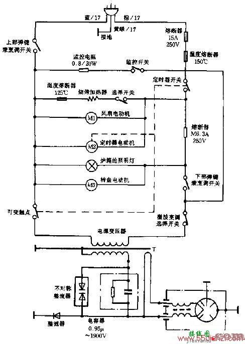 声宝R-5G14(W)烧烤微波炉电路图  第1张