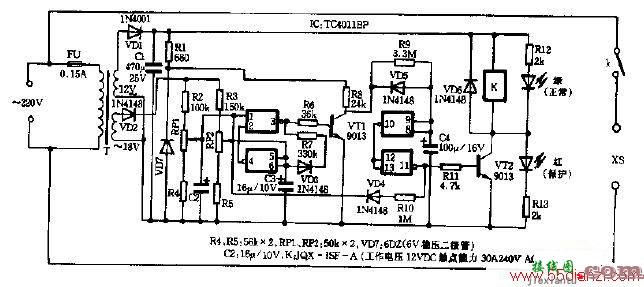 DBG-1000W型电冰箱全自动保护器电路图  第1张