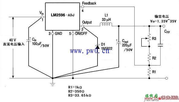 lm2596可调电路图  第1张