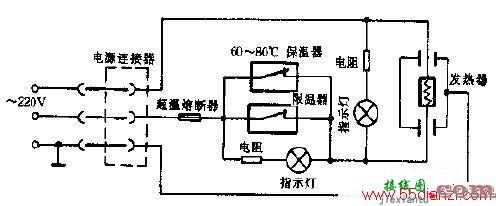 CFXB双指示灯保温式自动电饭锅电路图  第1张