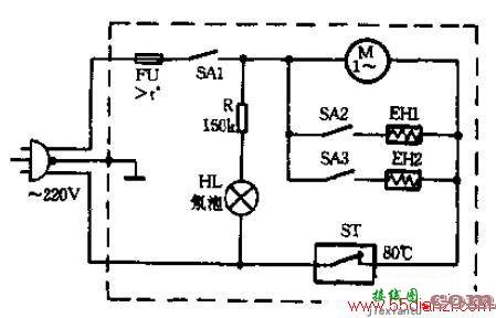 雅乐牌FB-12A冷暖风机电路图  第1张