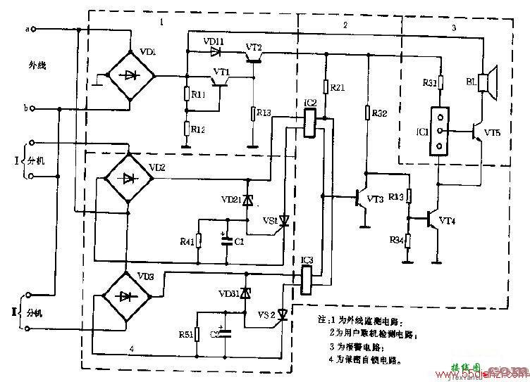 HY3030长途电话保密器电路图  第1张