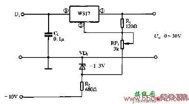 0-30V可调稳压电源电路图  第1张