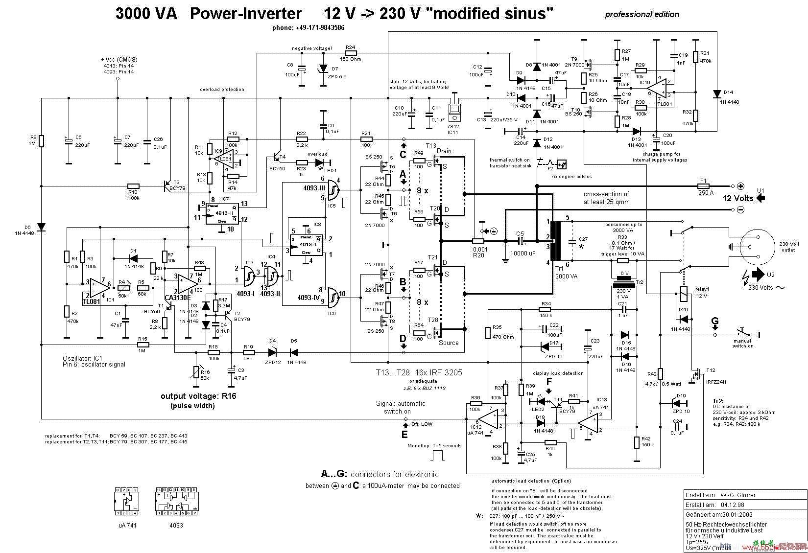 12v-230v 1千瓦逆变器电路图  第1张