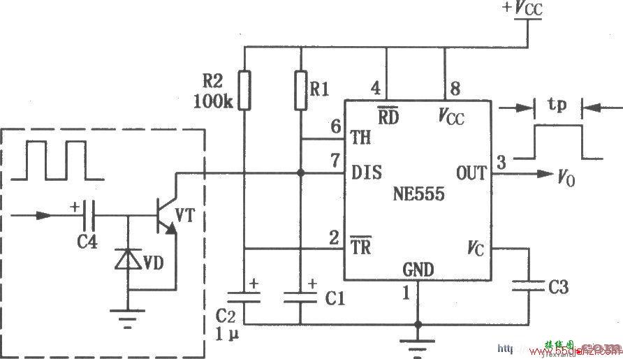 用NE555组成带“看门狗＂的延时电路图  第1张