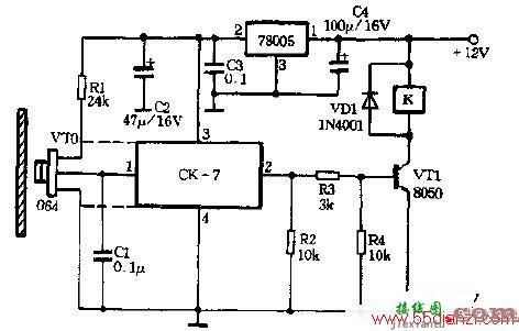 CK-7型红外报警传感器电路图  第1张