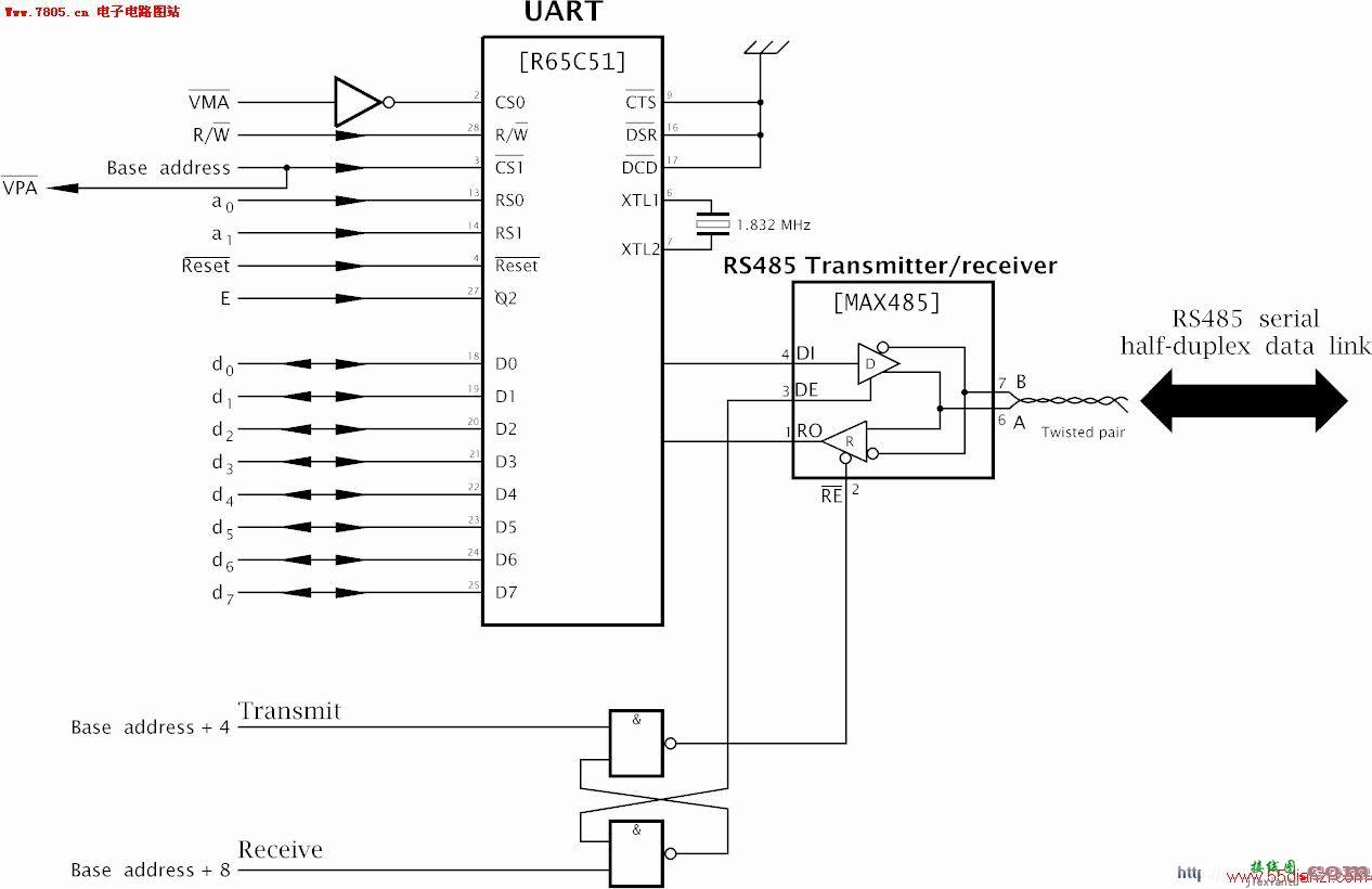 一种简单的485卡电路图  第1张
