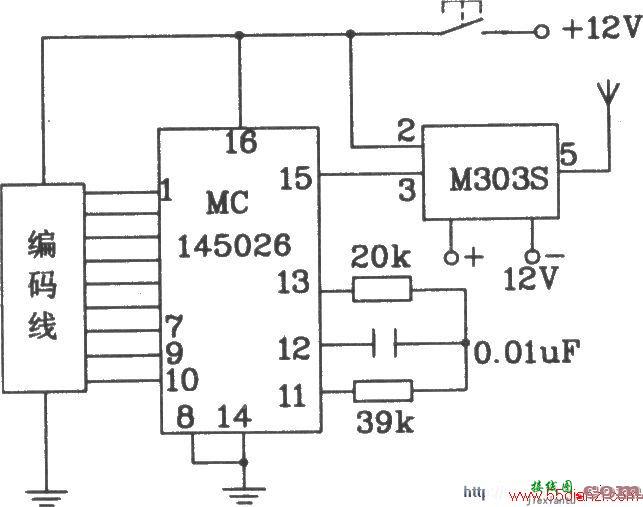 由M303S/303R构成的遥控编码发射、解码接收电路图  第2张