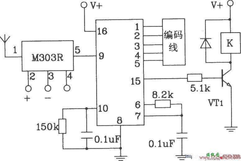 由M303S/303R构成的遥控编码发射、解码接收电路图  第4张