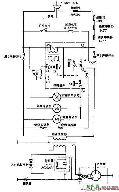 声宝R-3G54烧烤微波炉电路图  第1张