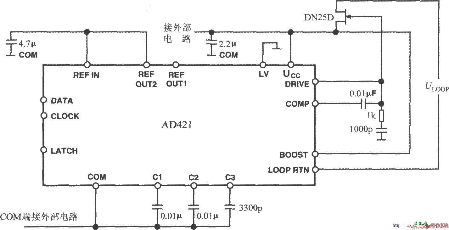 4～20mA电流环输出式数模转换器AD421的基本接线  第1张