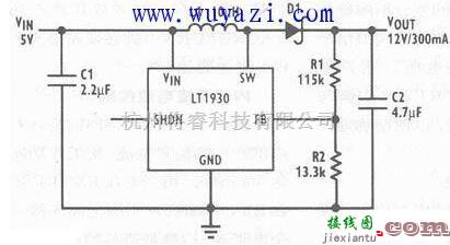 开关稳压电源中的5V转12V升压变换器电路图  第1张