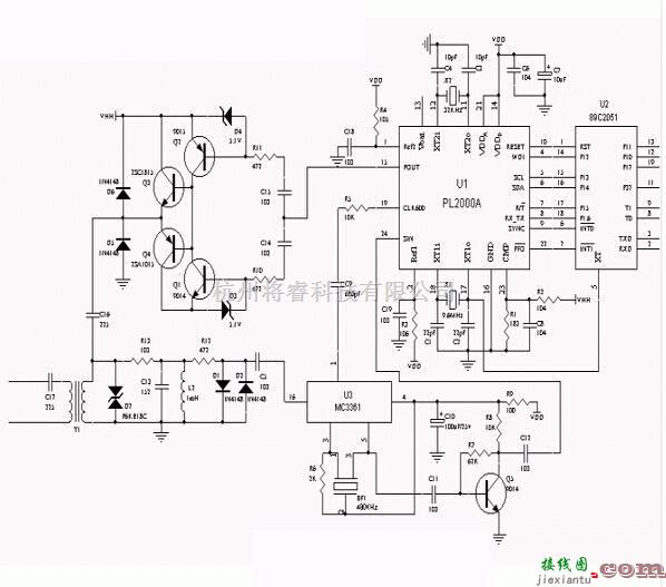 PL2000A载波电路应用电路图  第1张