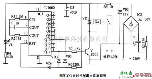 定时控制中的循环工作定时控制器电路  第1张