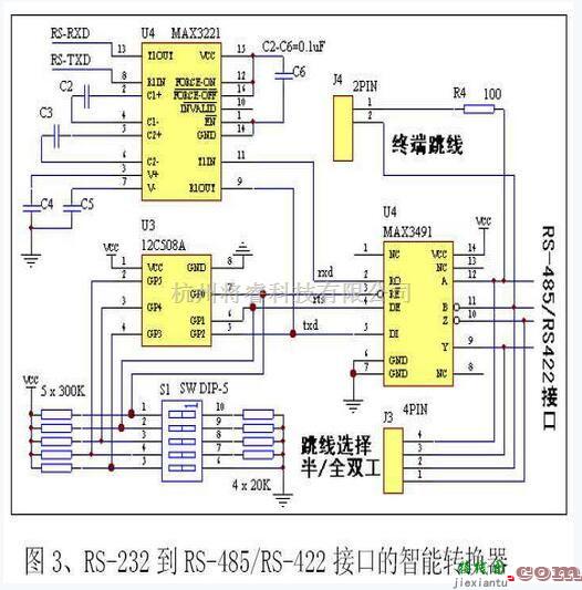 接口电路中的RS-232转RS-485/RS-422智能转换器电路图  第2张