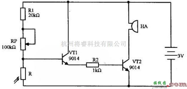 模拟电路中的光控报警器电路图解  第1张