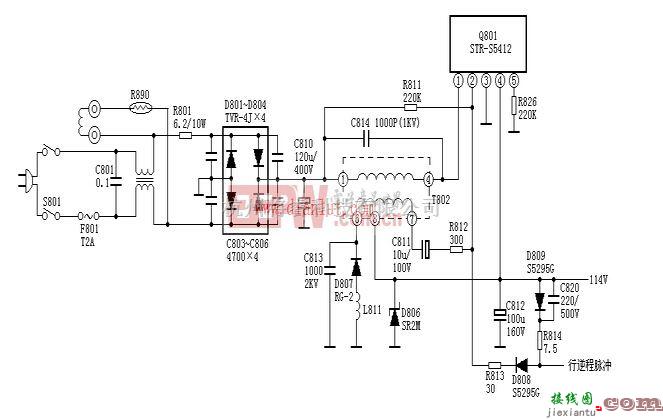 电源电路中的STR5412电源电路  第1张