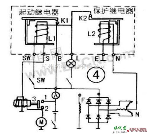 综合电路中的汽车启动系统电路图  第4张