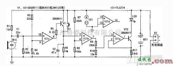 LED电路中的声控延时LED灯控制电路图  第1张