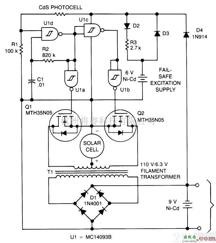 充电电路中的单体太阳能电池充电器工作电路  第1张