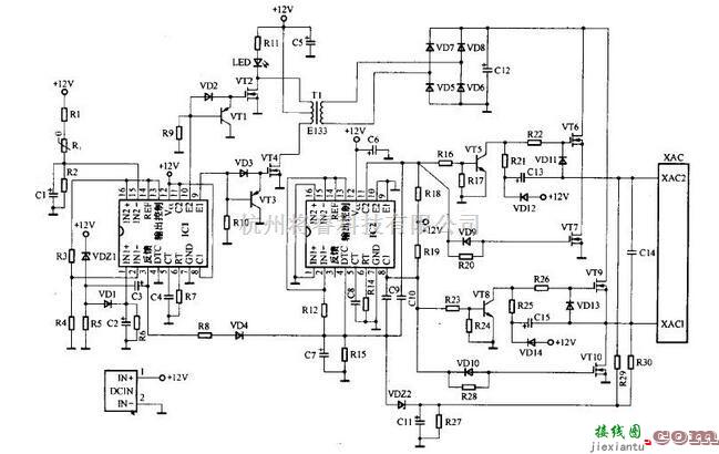 汽车电路图中的一款常见车载逆变器电路图及原理  第1张
