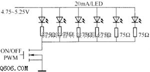 LED电路中的由固定偏置电压和限流电阻驱动LED电路图  第1张