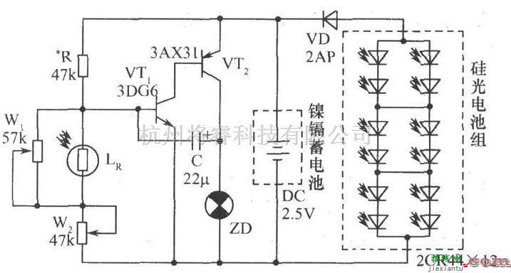 灯光控制中的太阳能闪光器原理电路  第1张