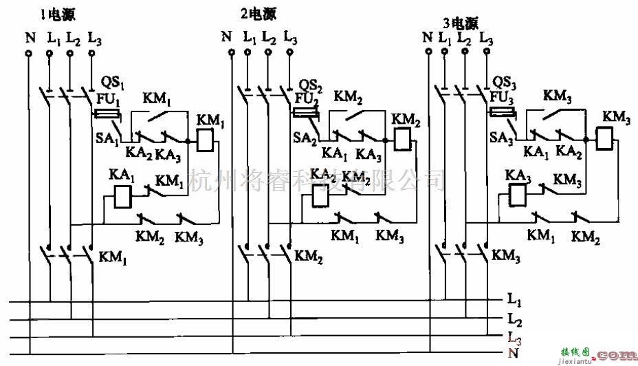 稳压电源中的三路电源互备自投电路  第1张