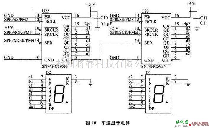 液晶显示/数显表中的车速显示电路图  第1张