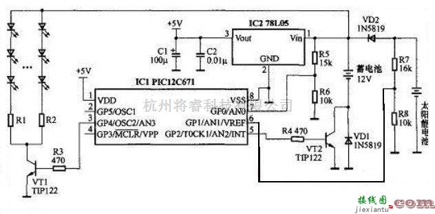 灯光控制中的新颖的太阳能LED灯控制器电路图  第1张