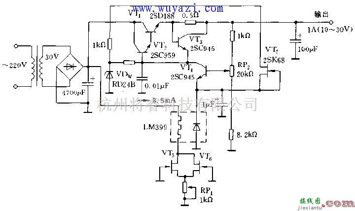 稳压电源中的低温漂稳压管的稳压电路图  第1张