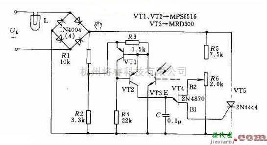 电源电路中的投影灯交流自动调压电路电路图  第1张