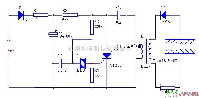 负离子发生器制作电路图  第1张