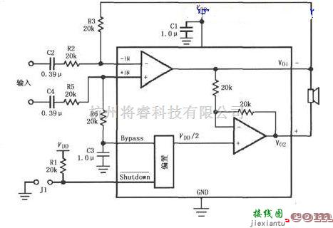 集成音频放大中的差分式输入音频放大电路  第1张