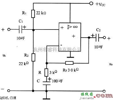 灯光控制中的一款简易单电源同相输入式交流放大电路图  第1张