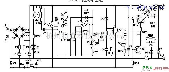 稳压电源中的0~30V稳压电源电路图  第1张