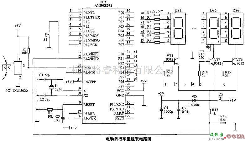 仪器仪表中的电动自行车里程表原理图  第1张