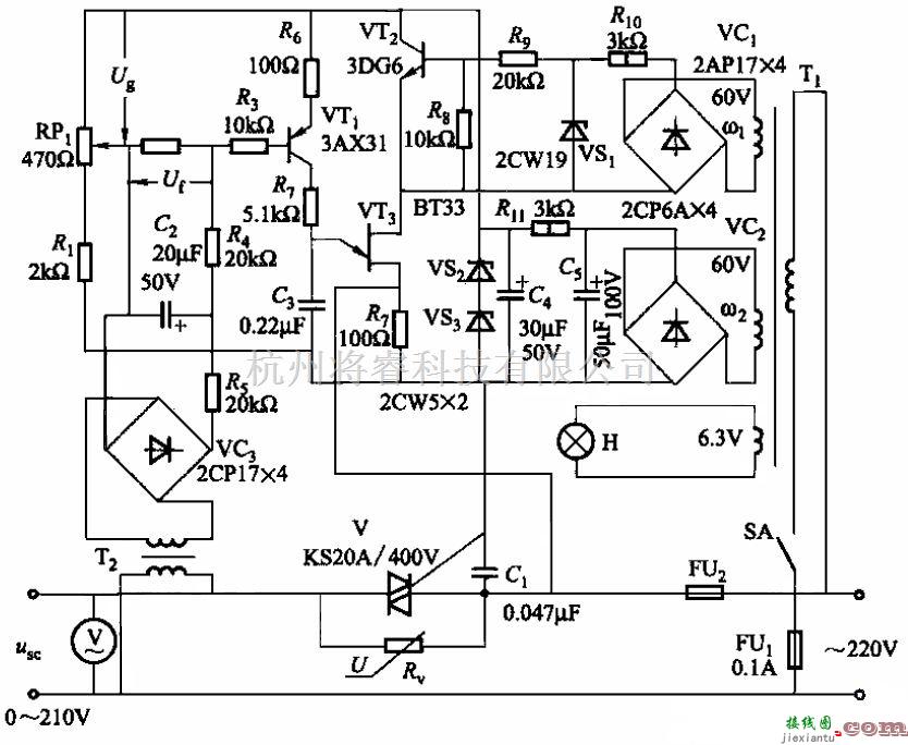 控制电路中的4kW单相交流调压器电路  第1张