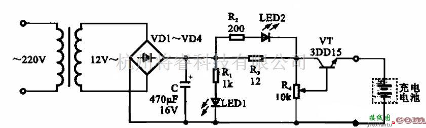 充电电路中的采用变压器降压方式的充电电路  第1张