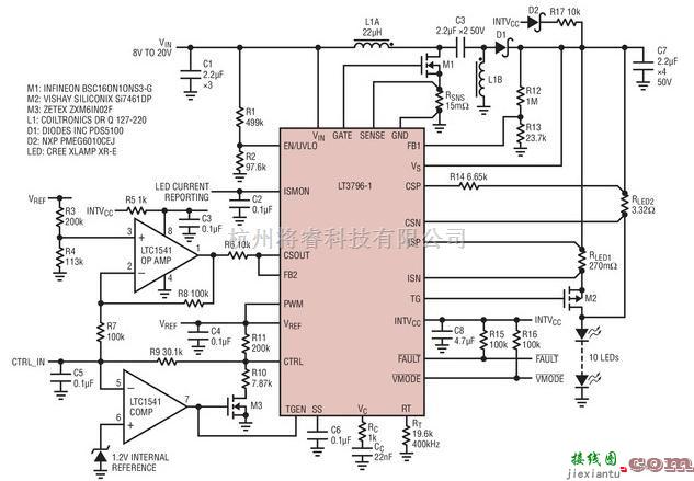 SEPIC LED驱动器LT3796  第1张