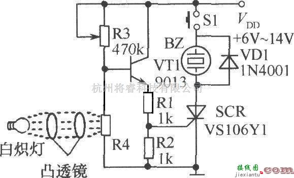 光电处理电路中的光束阻断报警电路  第1张