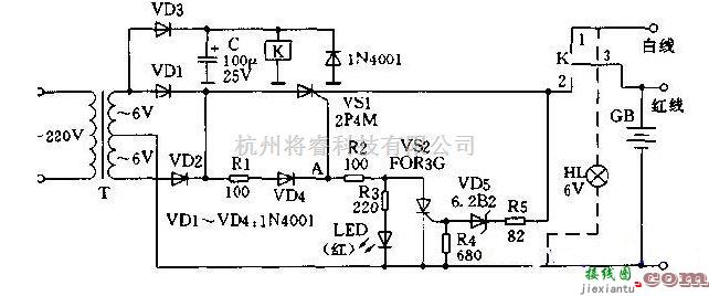 充电电路中的“千里眼”充电器电路图  第1张