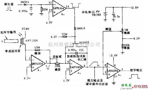 电工测试工具中的光传输检测的电路图  第1张