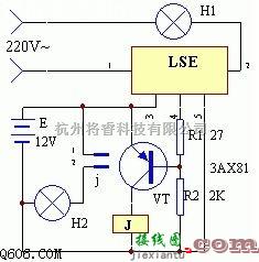 光电产生电路中的使用LSE制作停电应急照明灯电路图  第1张