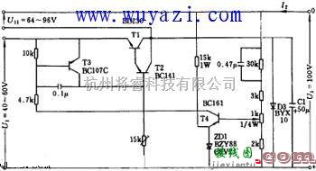 稳压电源中的100V/1A稳压电路框图  第1张