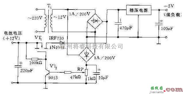 电源电路中的交直流入不断自动切换的电路  第1张