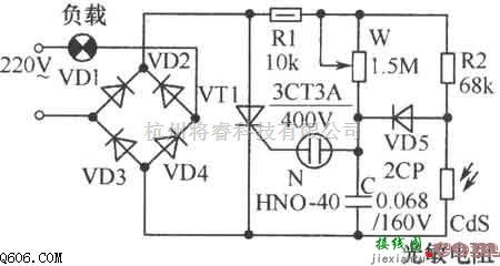 灯光控制中的一款灯光自动调节器电路图  第1张