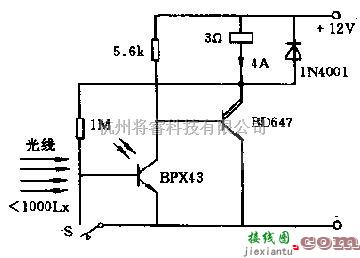 光电产生中的光电断路器的原理电路图  第1张