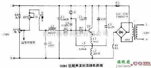 超声波微型雾化加湿器制作电路图  第1张